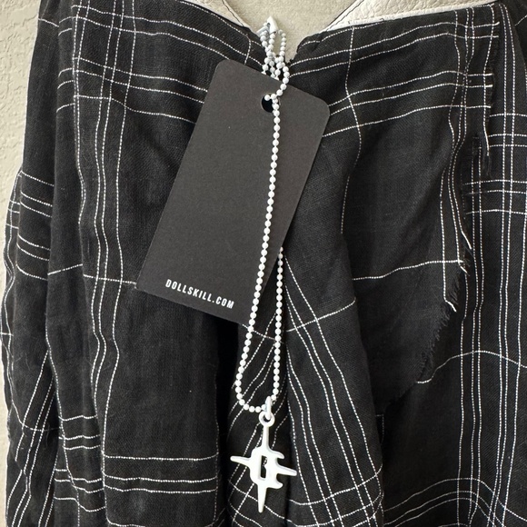 NWT Darker Wavs Dolls Kill Distortion Plaid Midi Dress Buckle Straps Size M - Picture 6 of 10